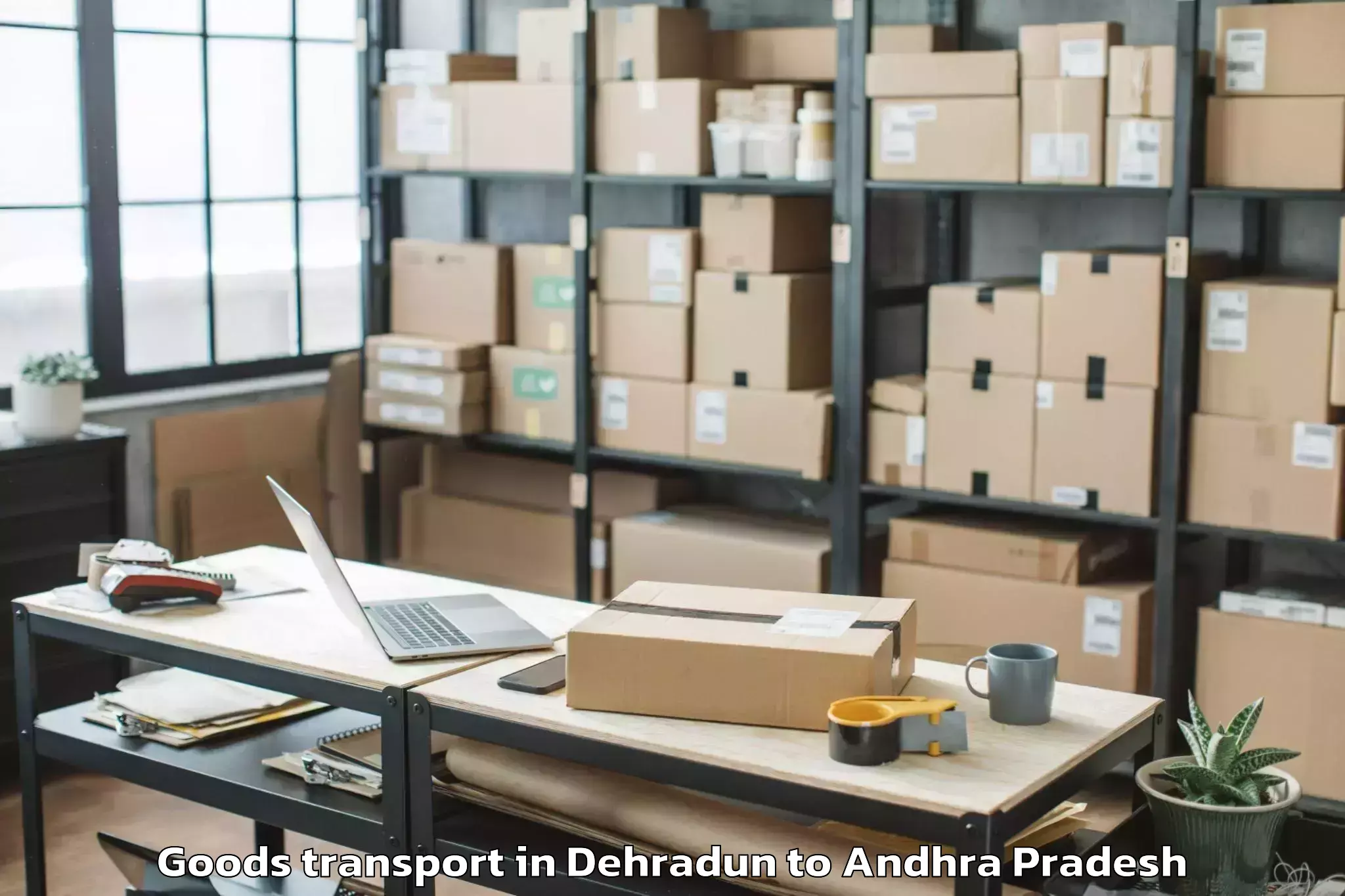 Get Dehradun to Kamavarapukota Goods Transport